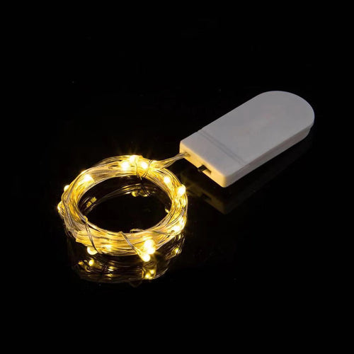 LED string lights with button cell battery, 1–3 m