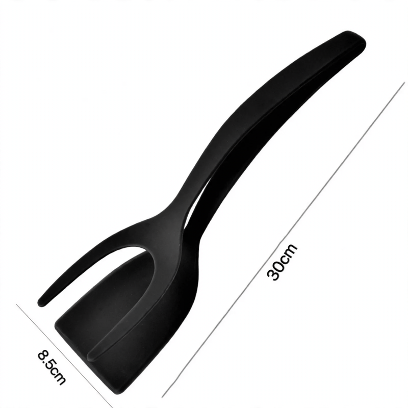 2-in-1 spatula and food tongs, non-stick