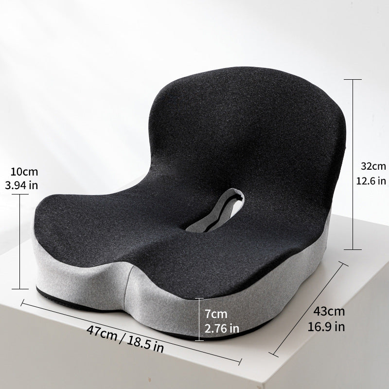 Seat cushion with backrest made of memory foam