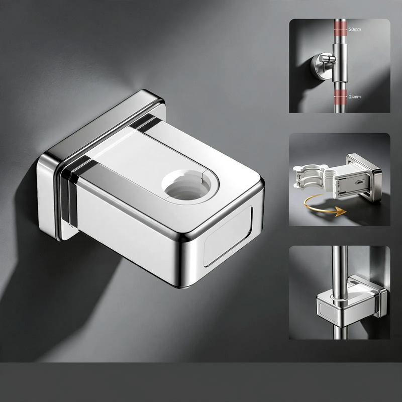 Shower rod holder without drilling, universally adjustable