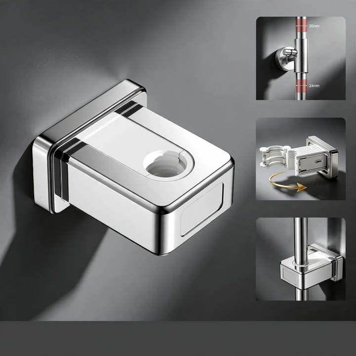 Shower rod holder without drilling, universally adjustable