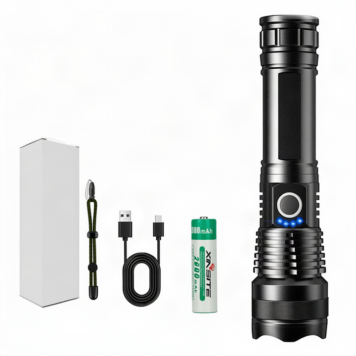 Aluminum flashlight, 3000 mAh