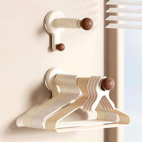 Extendable clothes rail, wall-mounted, without drilling