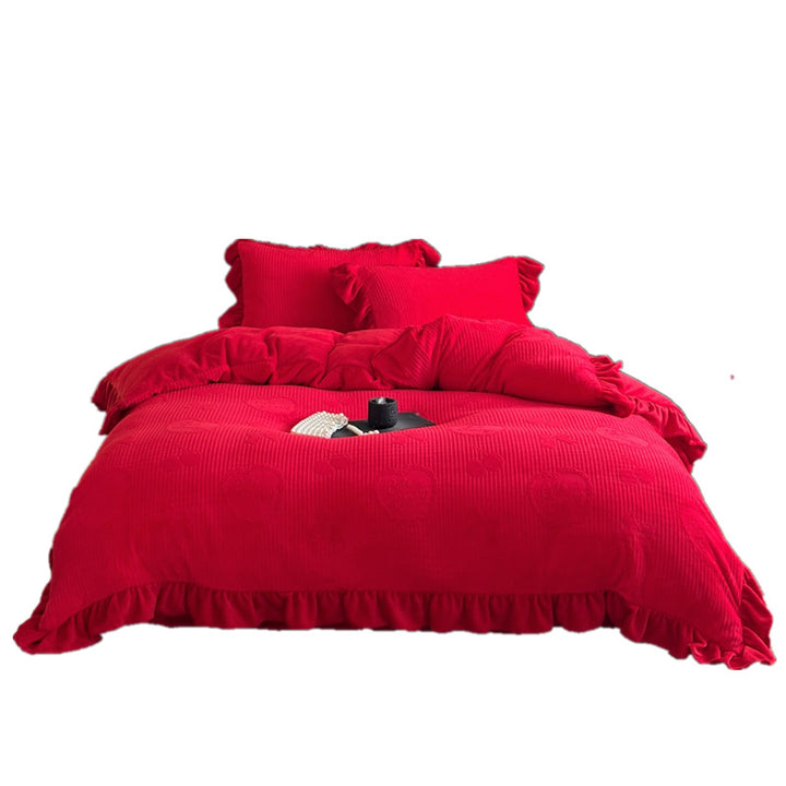 Wedding bedding made of milk fiber, 4-piece