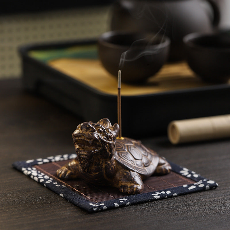 Dragon tortoise incense stick holder