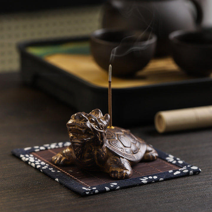 Dragon tortoise incense stick holder