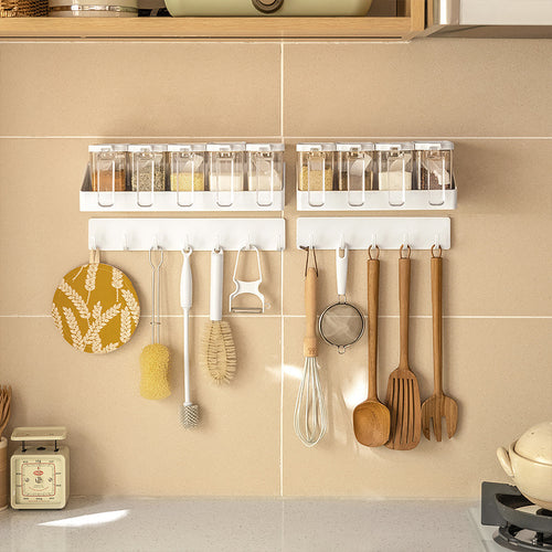 Wall-mounted spice rack without drilling