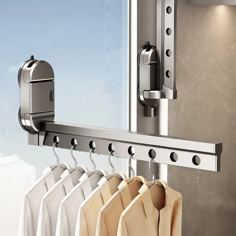 Hanging drying rack with suction cup, aluminum