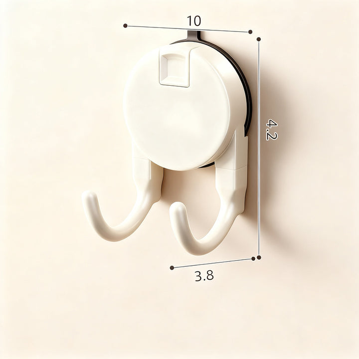 Double suction cup hook, ABS, for towels