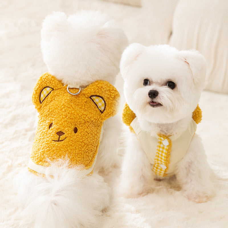Dog coat with bear motif, polyester