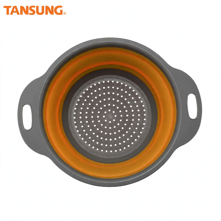 Folding vegetable bowl with strainer