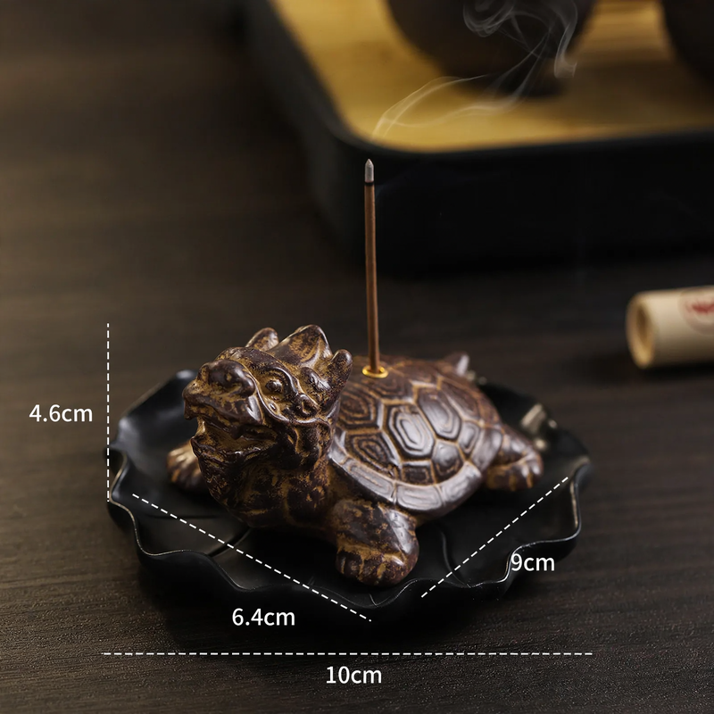 Dragon tortoise incense stick holder