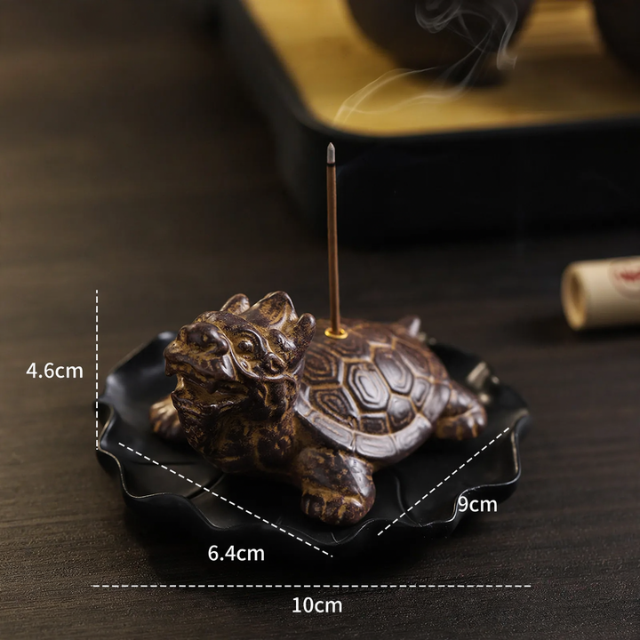 Dragon tortoise incense stick holder