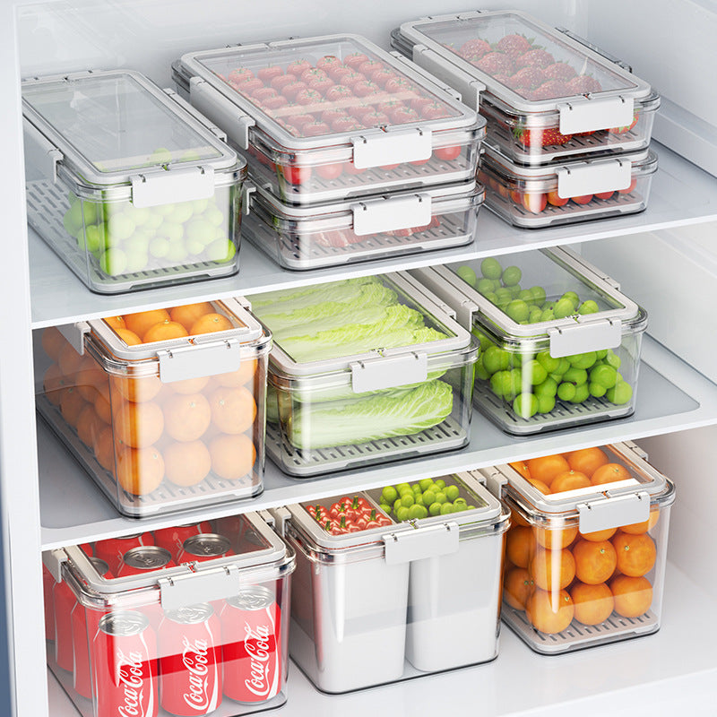 Plastic storage container for refrigerator and freezer