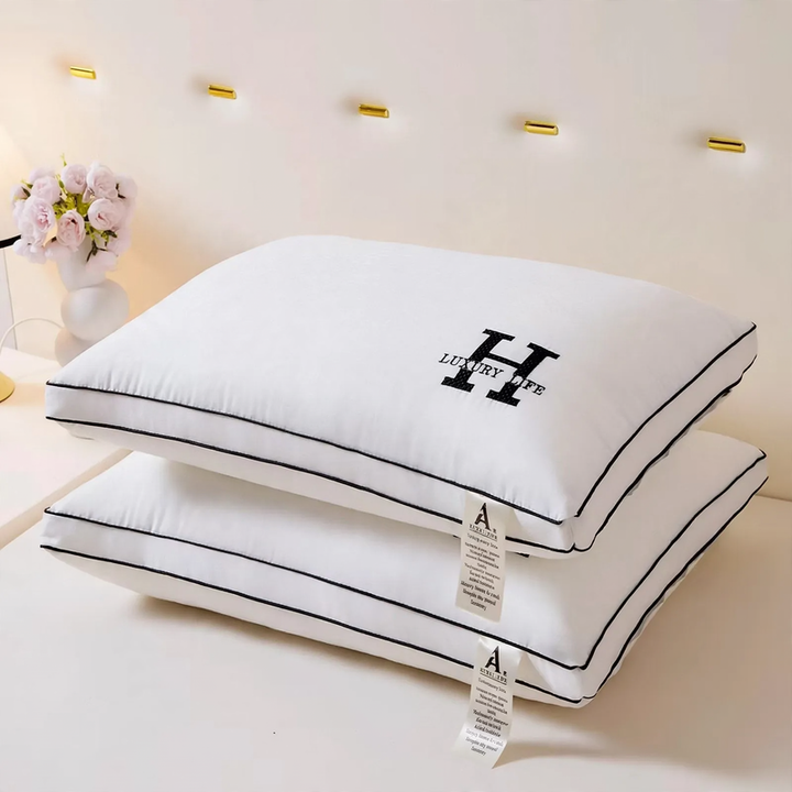 Cotton pillow with embroidery, 48×74 cm