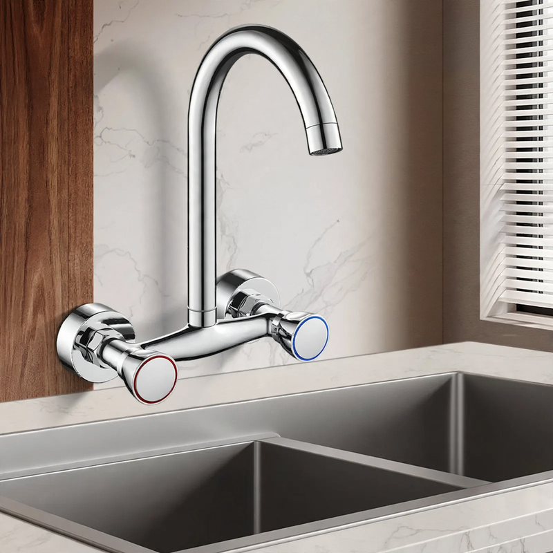 Built-in kitchen faucet with universal joint