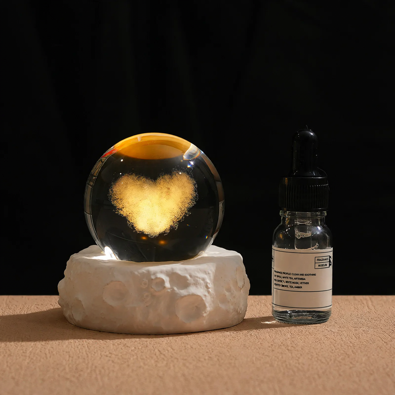 Glowing crystal ball with LED stand