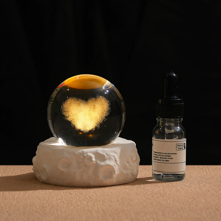 Glowing crystal ball with LED stand