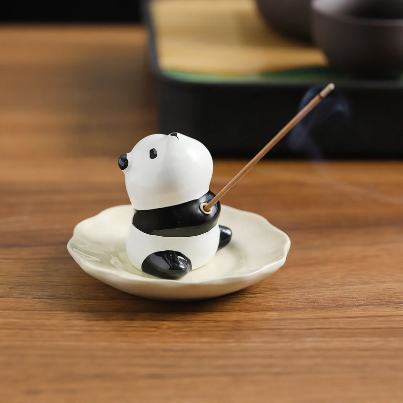 Panda incense stick holder made of resin