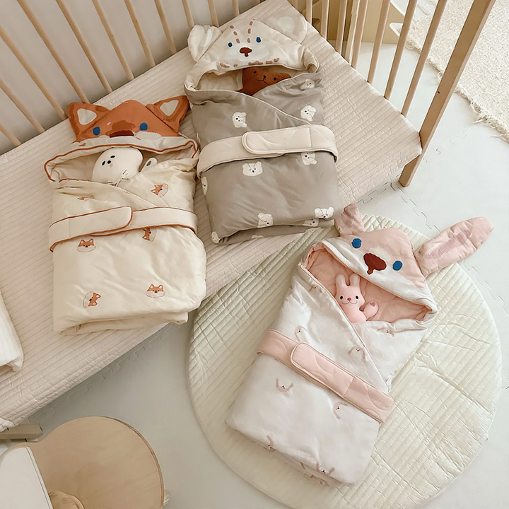 Baby wrap cloth made of cotton fabric, 90×90 cm