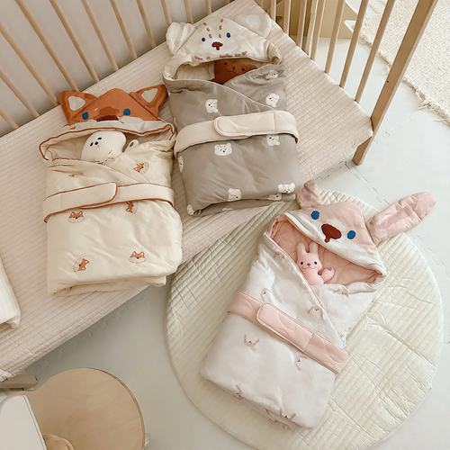 Baby wrap cloth made of cotton fabric, 90×90 cm