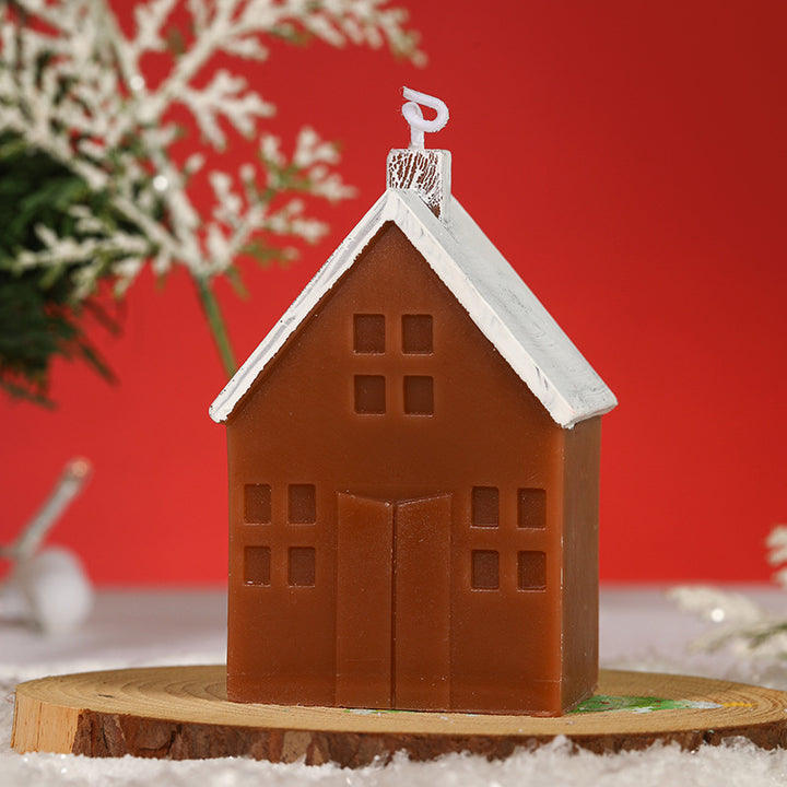 Scented candle with house design, handmade