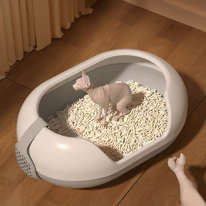 Half-open cat litter box, 35 cm wide