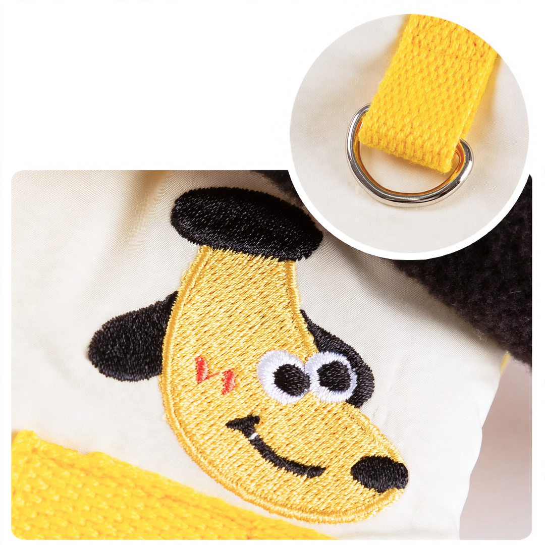 Pet winter jacket with hood and embroidery