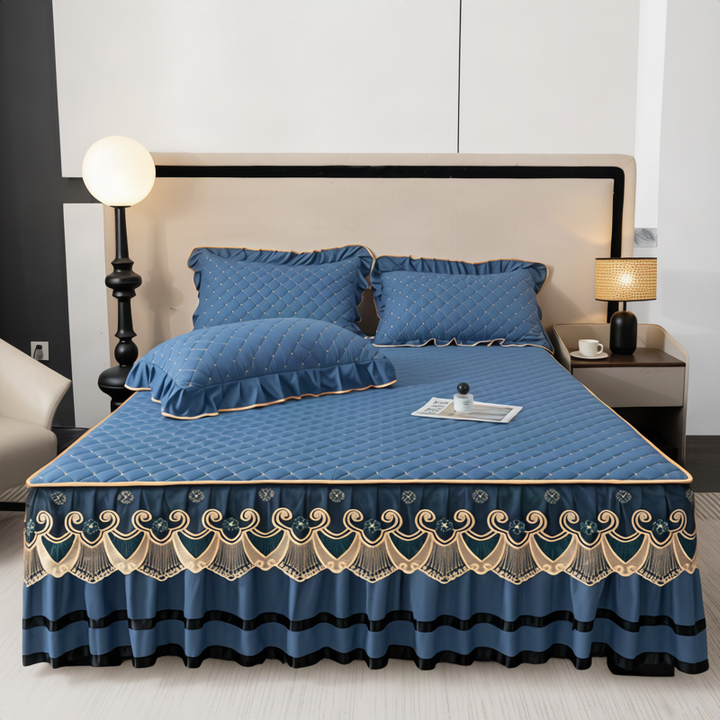 Bed skirt with ruffles, cotton, 1.8 m bed