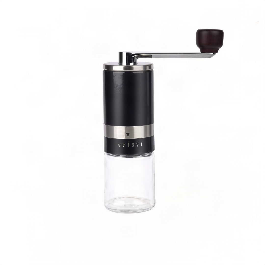 Manual coffee grinder with ceramic grinding mechanism, stainless steel