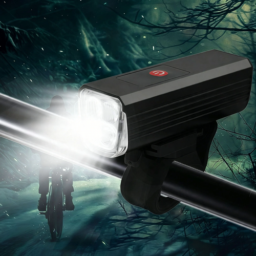Bicycle front light, USB-C, rechargeable, waterproof