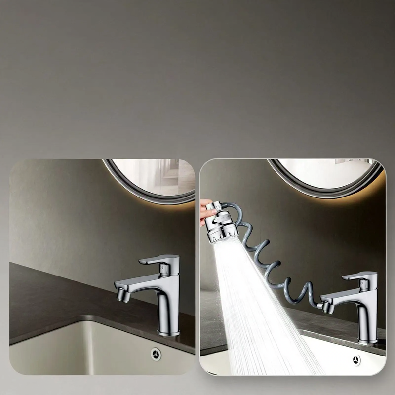 kitchen faucet attachment, extendable, with splash guard