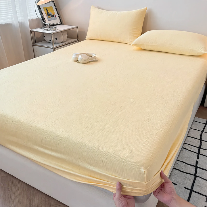 Cotton gauze fitted bed sheet, 3-piece, Japanese style