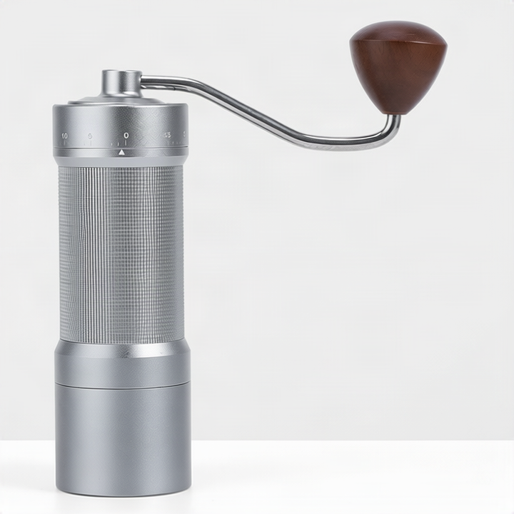 Hand coffee grinder with steel core, luxury design