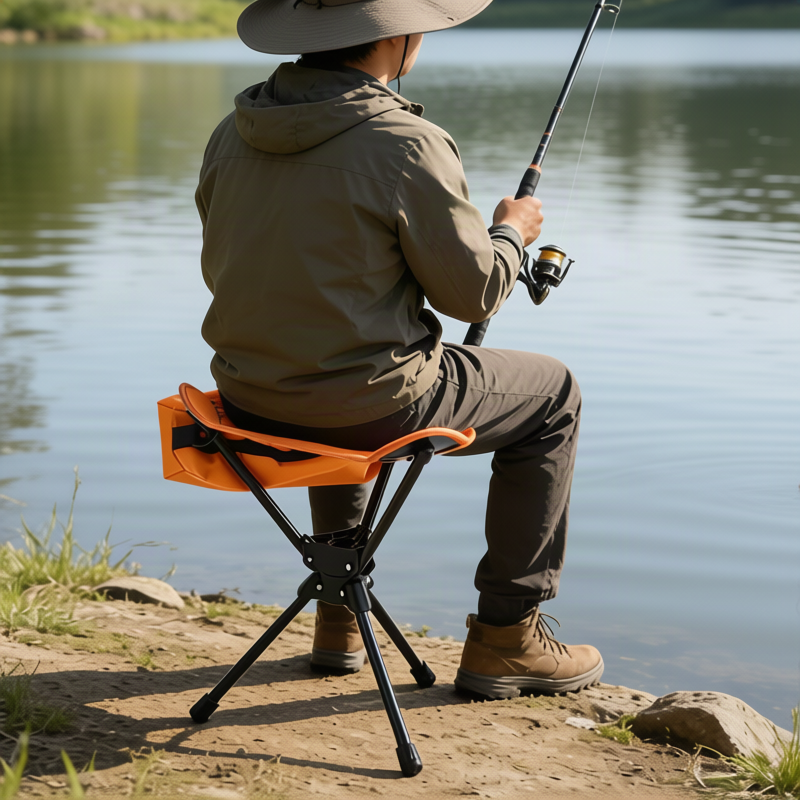 Camping chair, three-legged, foldable, lightweight