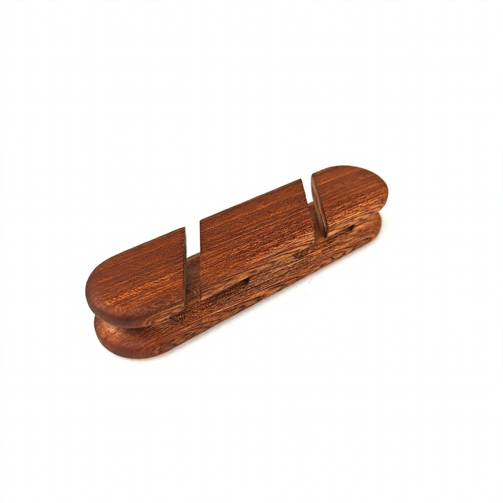 Wood cable organizer with slots
