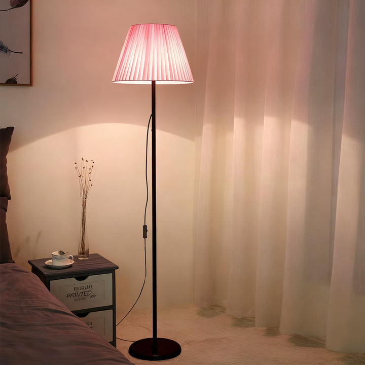 Floor lamp with fabric shade, Nordic style