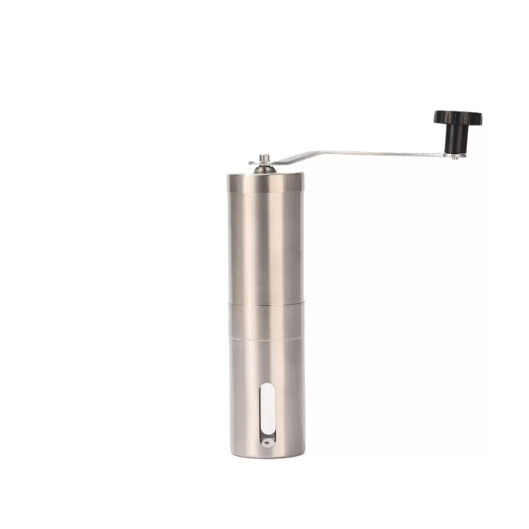 Manual coffee grinder with ceramic grinding mechanism, stainless steel