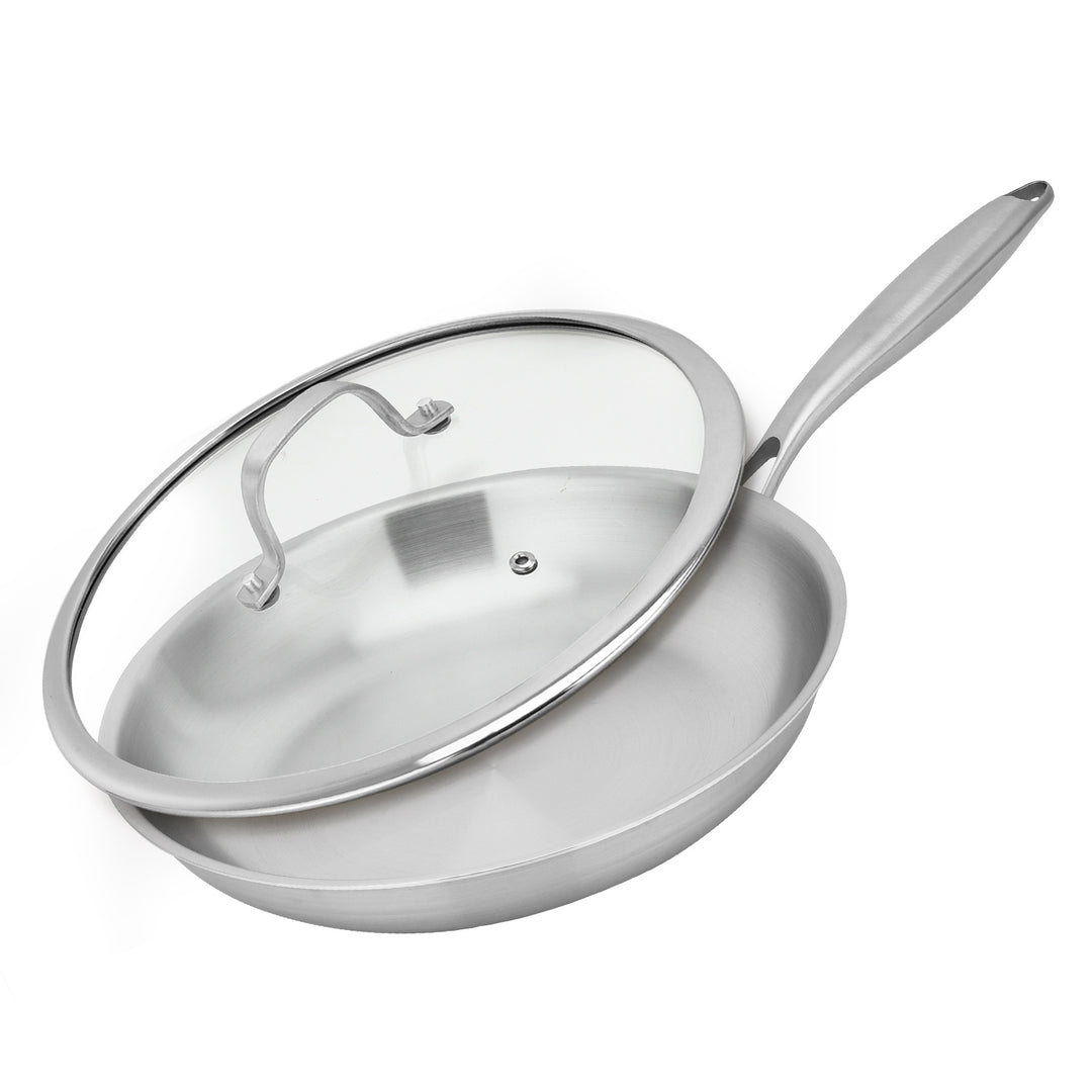 Sauté pan, 304 stainless steel, 3-ply