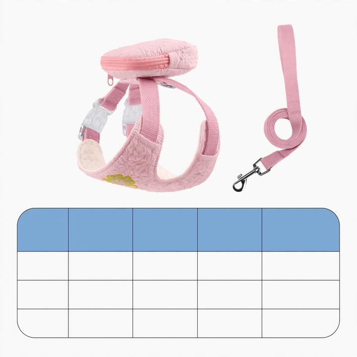Breathable dog harness with leash, summer