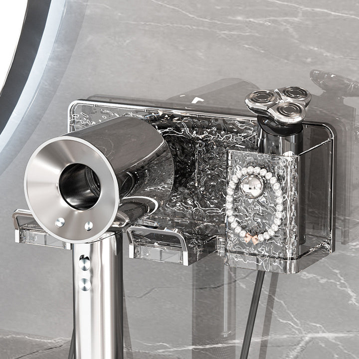 Wall mount for hair dryer, drill hole free