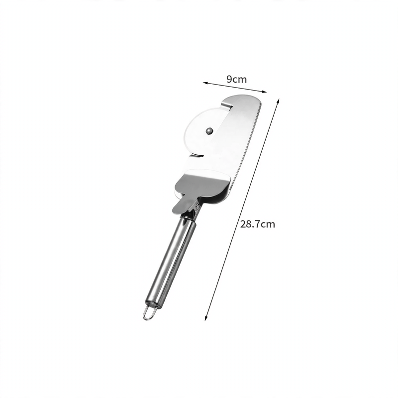 Pizza cutter and cake server made of stainless steel