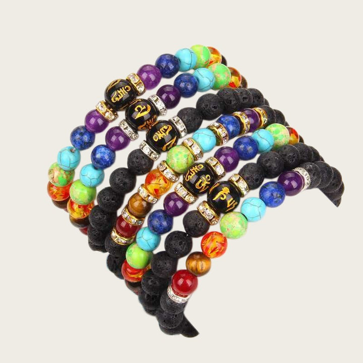Beaded bracelet made of natural stones