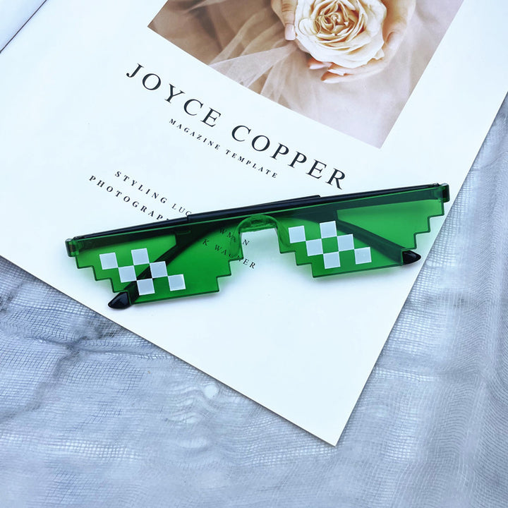 Pixel glasses with geometric pattern