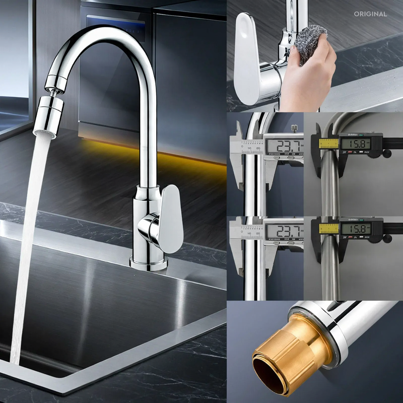 Kitchen mixer with universal joint and pressure compensation
