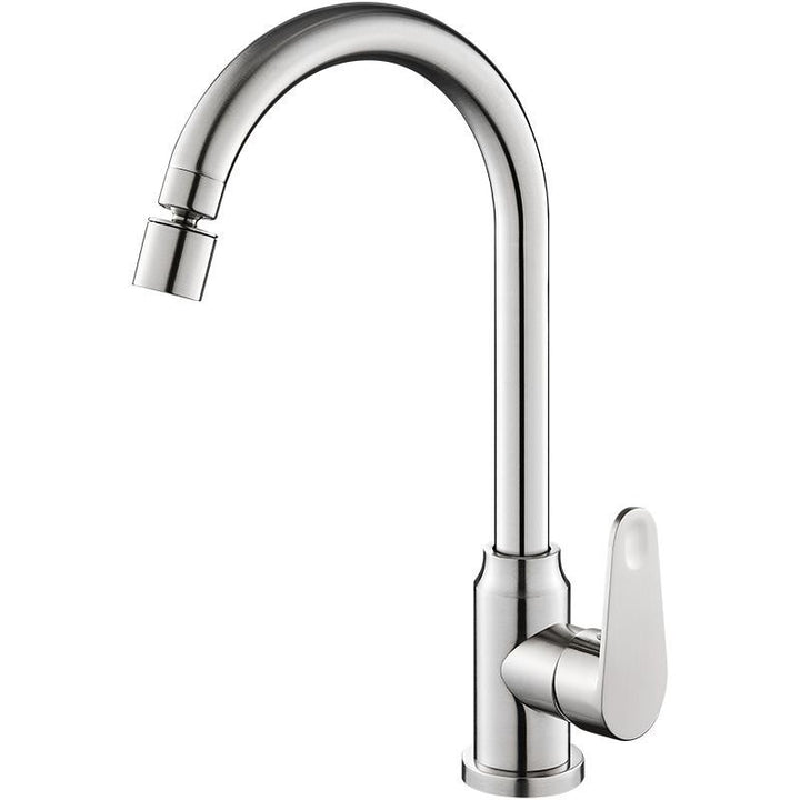 Stainless steel kitchen faucet, swivel, cold and hot water