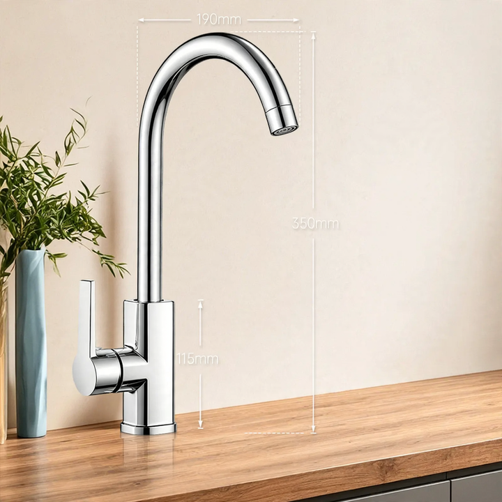 Kitchen faucet with splash guard, swivel, model S-10804