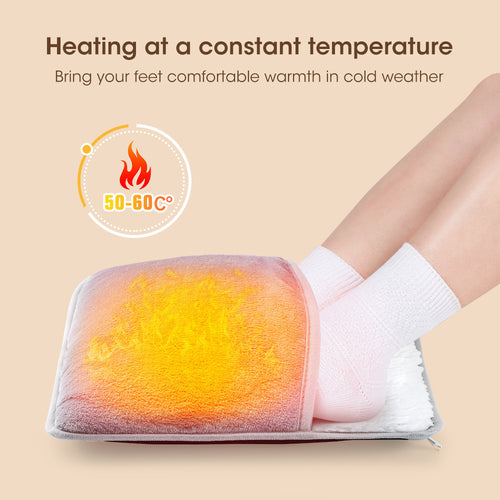 Foot warmer with push button switch