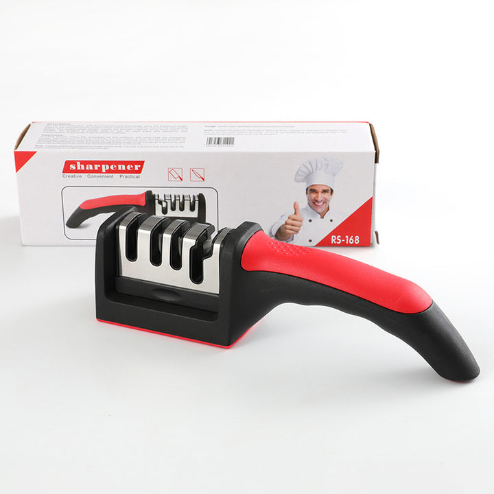 Knife sharpener with removable sharpening stone