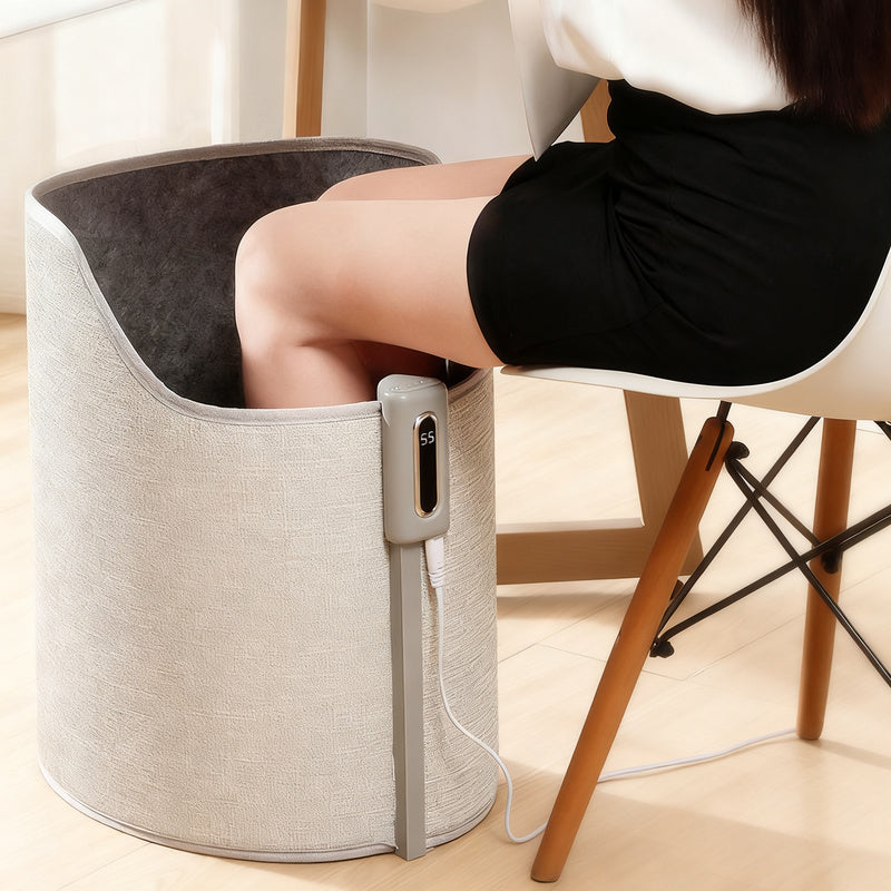 Electric foot warmer with button control